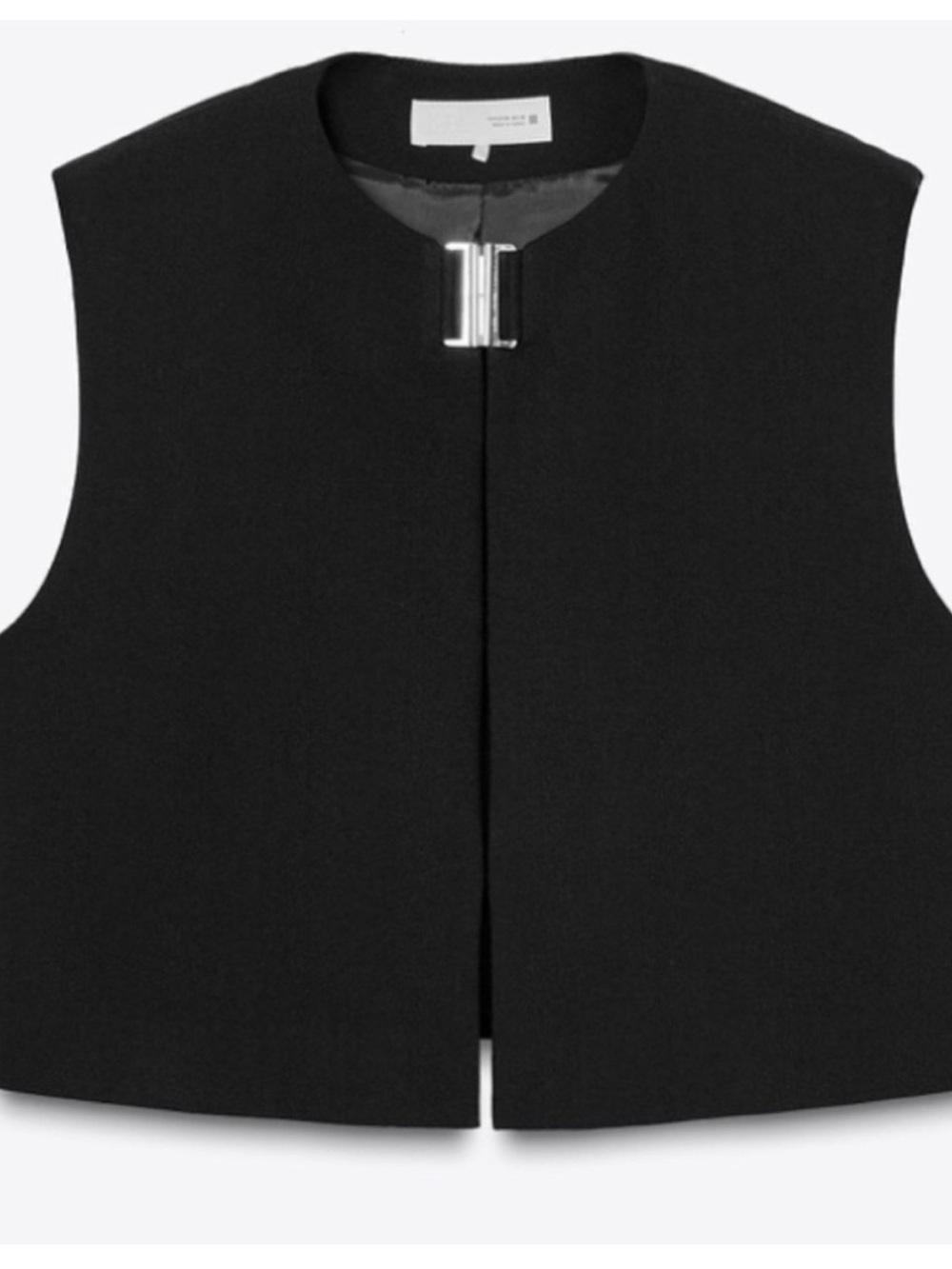 Zara NWT Black Minimal metal buckle Cropped Vest